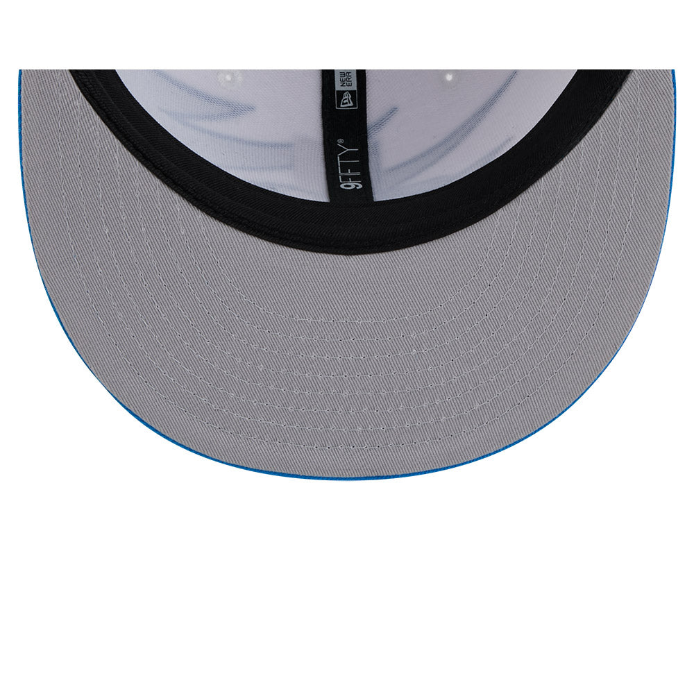 Detroit Lions New Era JAGGED 9Fifty Snapback Hat = Honolulu Blue/Silver