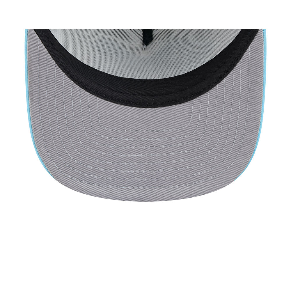 Tampa Bay Rays New Era RETRO SCRIPT 9Fifty A-Frame Mesh Trucker Snapback Hat - Navy/Sky