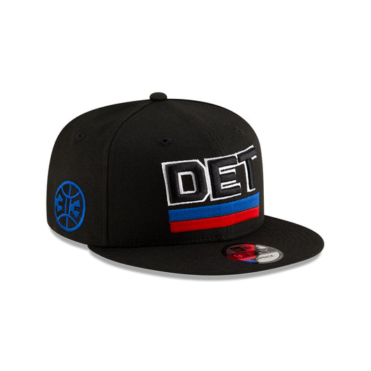 Detroit Pistons New Era Jersey Hook Statement Edition 9FIFTY Snapback Hat - Black