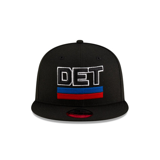 Detroit Pistons New Era Jersey Hook Statement Edition 9FIFTY Snapback Hat - Black