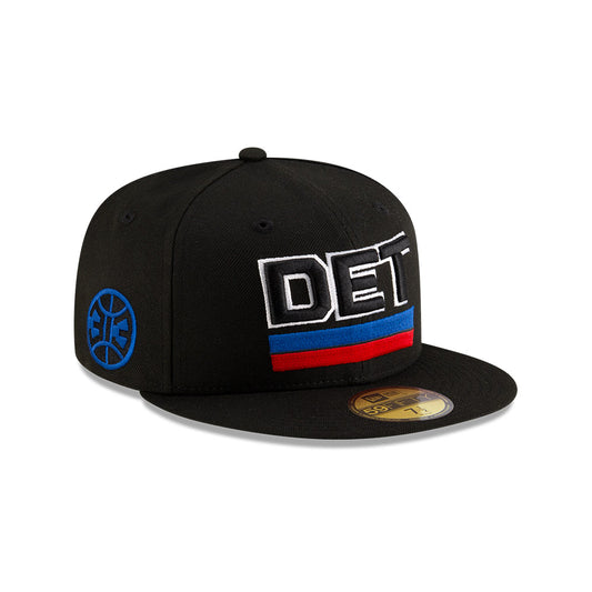 Detroit Pistons New Era Jersey Hook Statement Edition 59Fifty Fitted Hat - Black