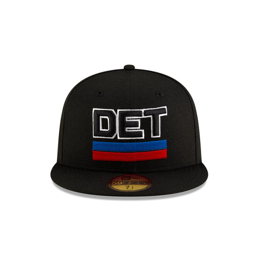 Detroit Pistons New Era Jersey Hook Statement Edition 59Fifty Fitted Hat - Black