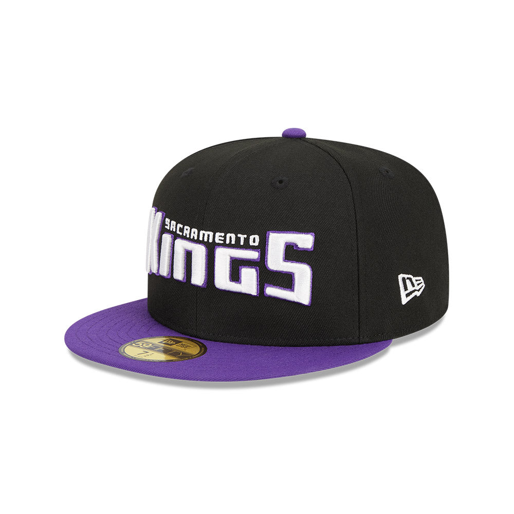 Sacramento Kings New Era Jersey Hook Statement Edition 59Fifty Fitted Hat - Black/Purple
