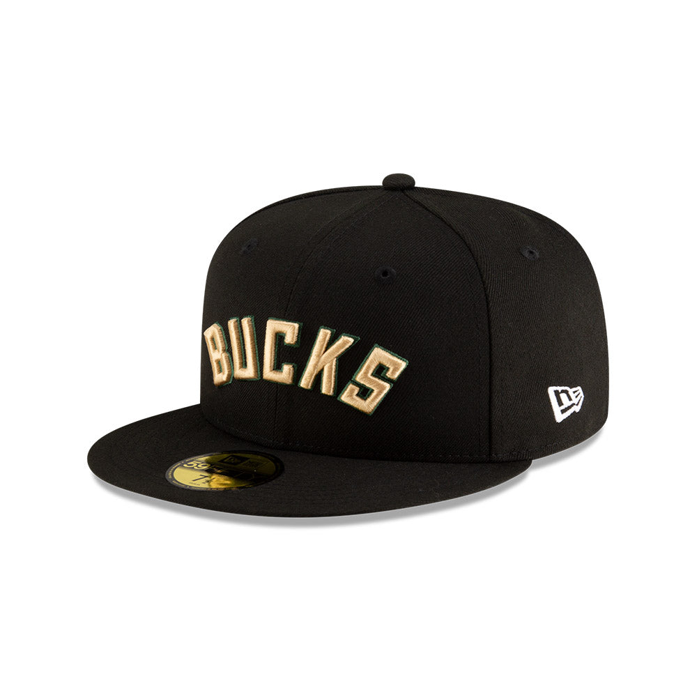 Milwaukee Bucks New Era Jersey Hook Statement Edition 59Fifty Fitted Hat - Black