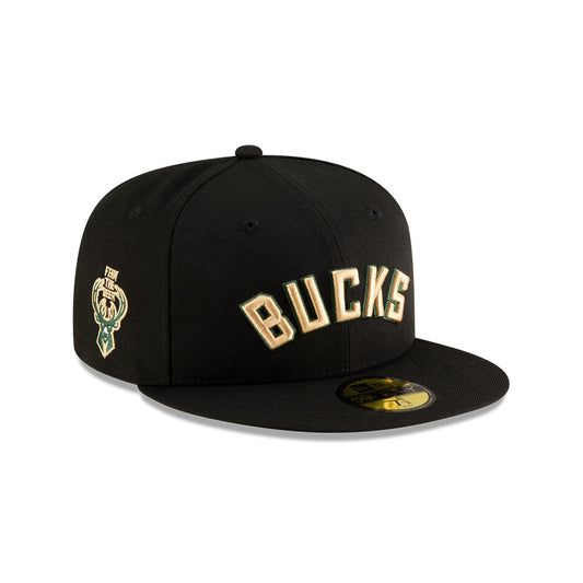 Milwaukee Bucks New Era Jersey Hook Statement Edition 59Fifty Fitted Hat - Black