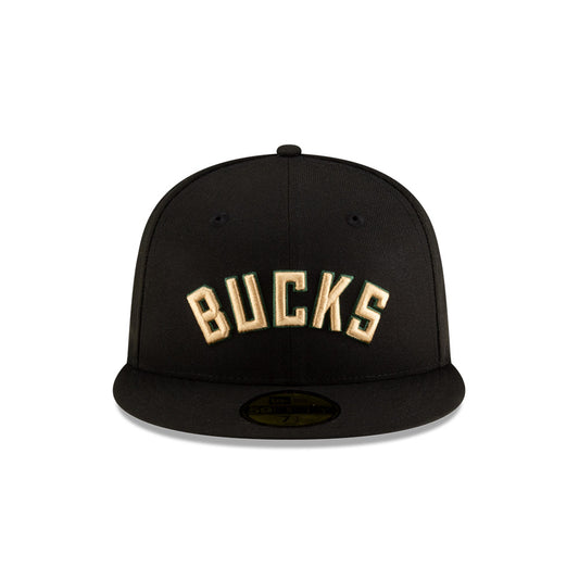 Milwaukee Bucks New Era Jersey Hook Statement Edition 59Fifty Fitted Hat - Black