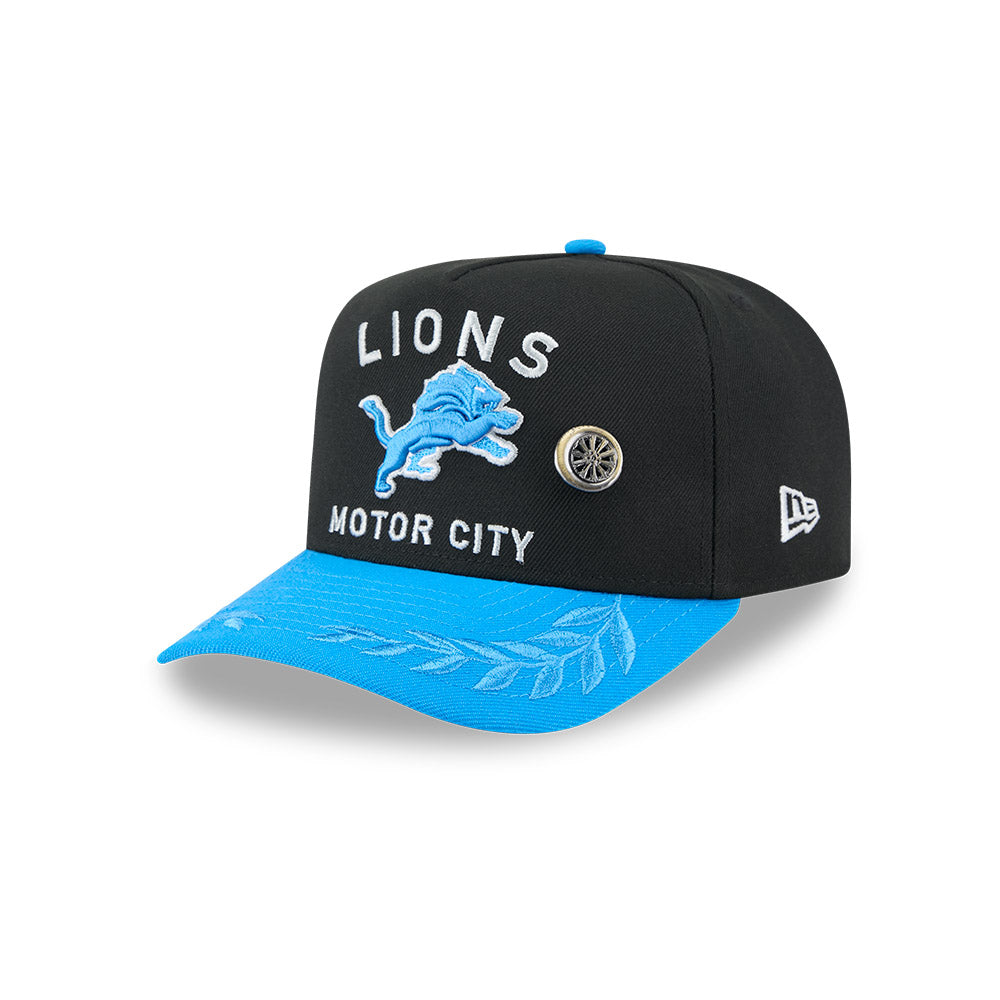 Detroit Lions New Era 2025 NFL Draft On Stage A-Frame 59FIFTY Fitted Hat - Black/Blue