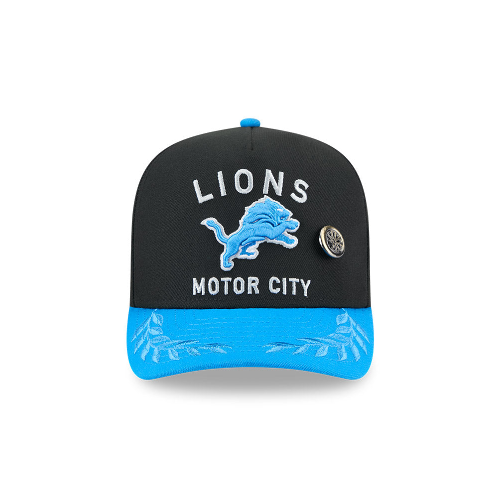 Detroit Lions New Era 2025 NFL Draft On Stage A-Frame 59FIFTY Fitted Hat - Black/Blue