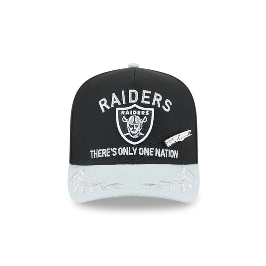 Las Vegas Raiders New Era 2025 NFL Draft On Stage A-Frame 59FIFTY Fitted Hat - Black/Gray