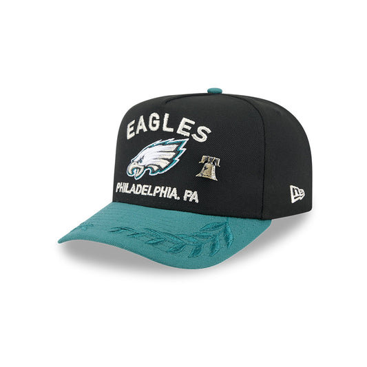 Philadelphia Eagles New Era 2025 NFL Draft On Stage A-Frame 59FIFTY Fitted Hat - Black/Green