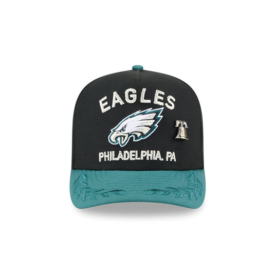 Philadelphia Eagles New Era 2025 NFL Draft On Stage A-Frame 59FIFTY Fitted Hat - Black/Green