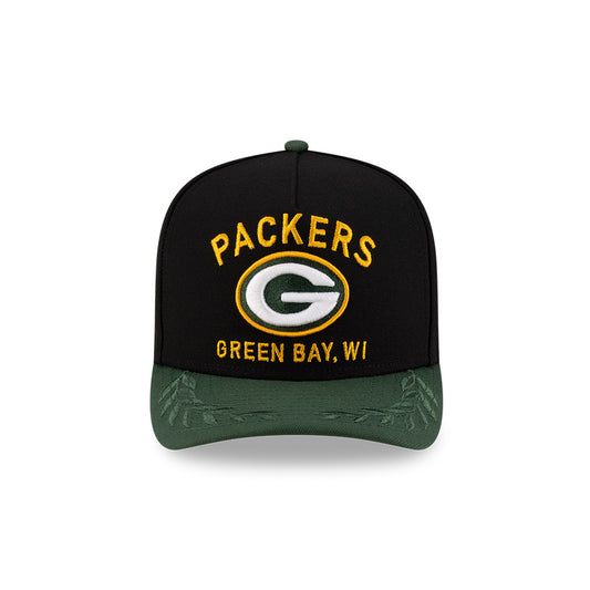 Green Bay Packers New Era 2025 NFL Draft A-Frame 9FIFTY Snapback Hat - Black/Green