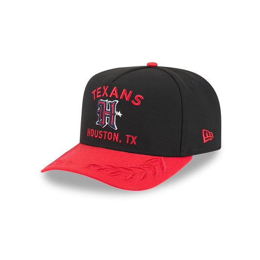 Houston Texans New Era 2025 NFL Draft A-Frame 9FIFTY Snapback Hat - Black/Red