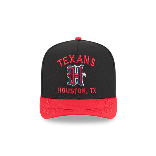 Houston Texans New Era 2025 NFL Draft A-Frame 9FIFTY Snapback Hat - Black/Red