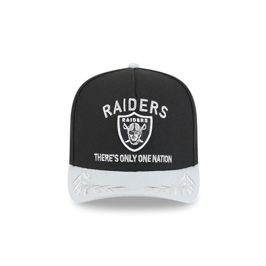 Las Vegas Raiders New Era 2025 NFL Draft A-Frame 9FIFTY Snapback Hat - Black/Gray