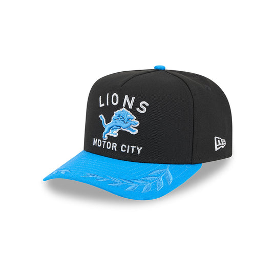 Detroit Lions New Era 2025 NFL Draft A-Frame 9FIFTY Snapback Hat - Black/Blue