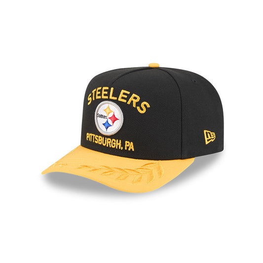 Pittsburgh Steelers New Era 2025 NFL Draft A-Frame 9FIFTY Snapback Hat - Black/Yellow