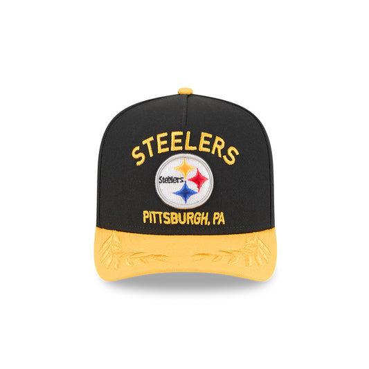 Pittsburgh Steelers New Era 2025 NFL Draft A-Frame 9FIFTY Snapback Hat - Black/Yellow