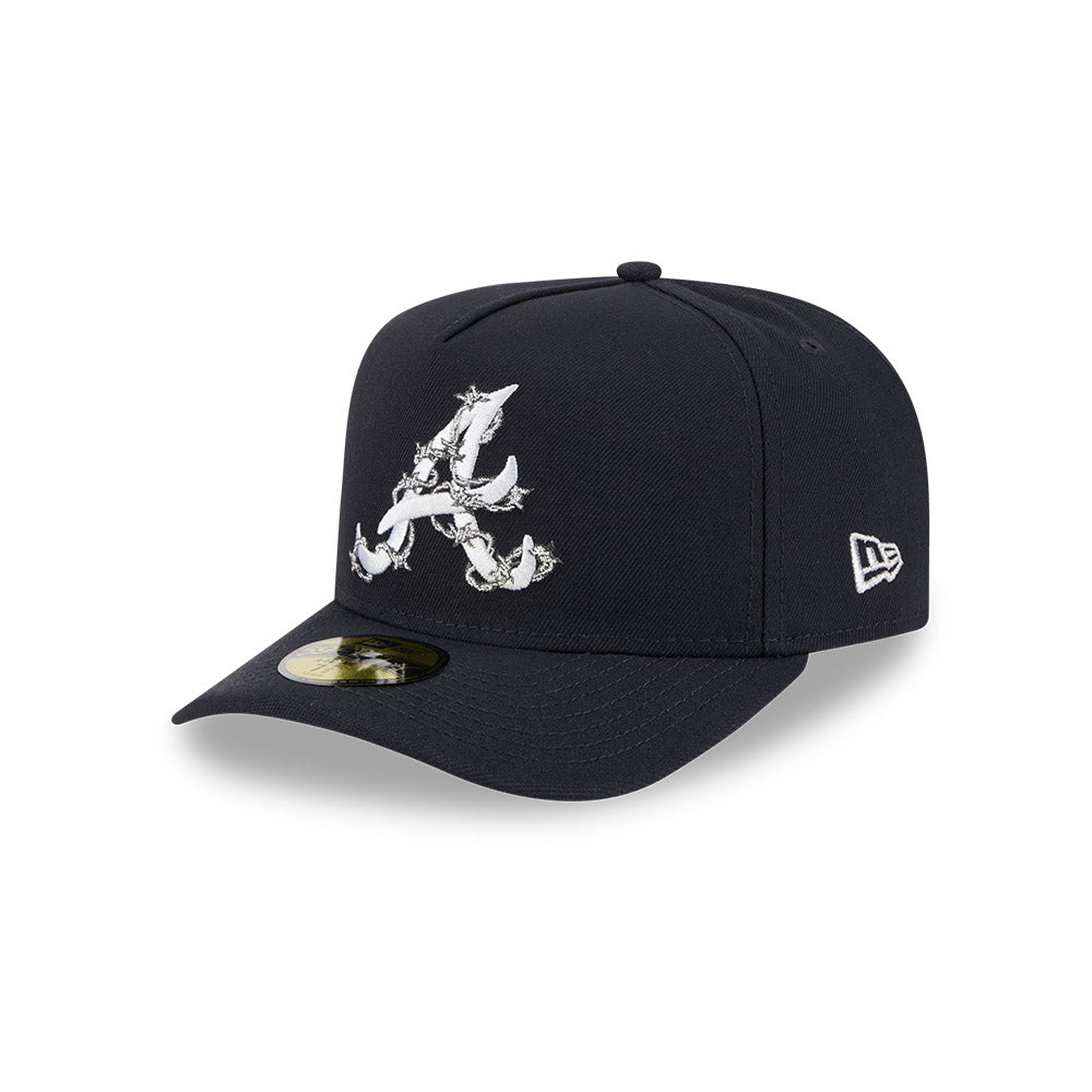 Atlanta Braves New Era FENCE Exclusive A-Frame 59Fifty Fitted Hat - Navy