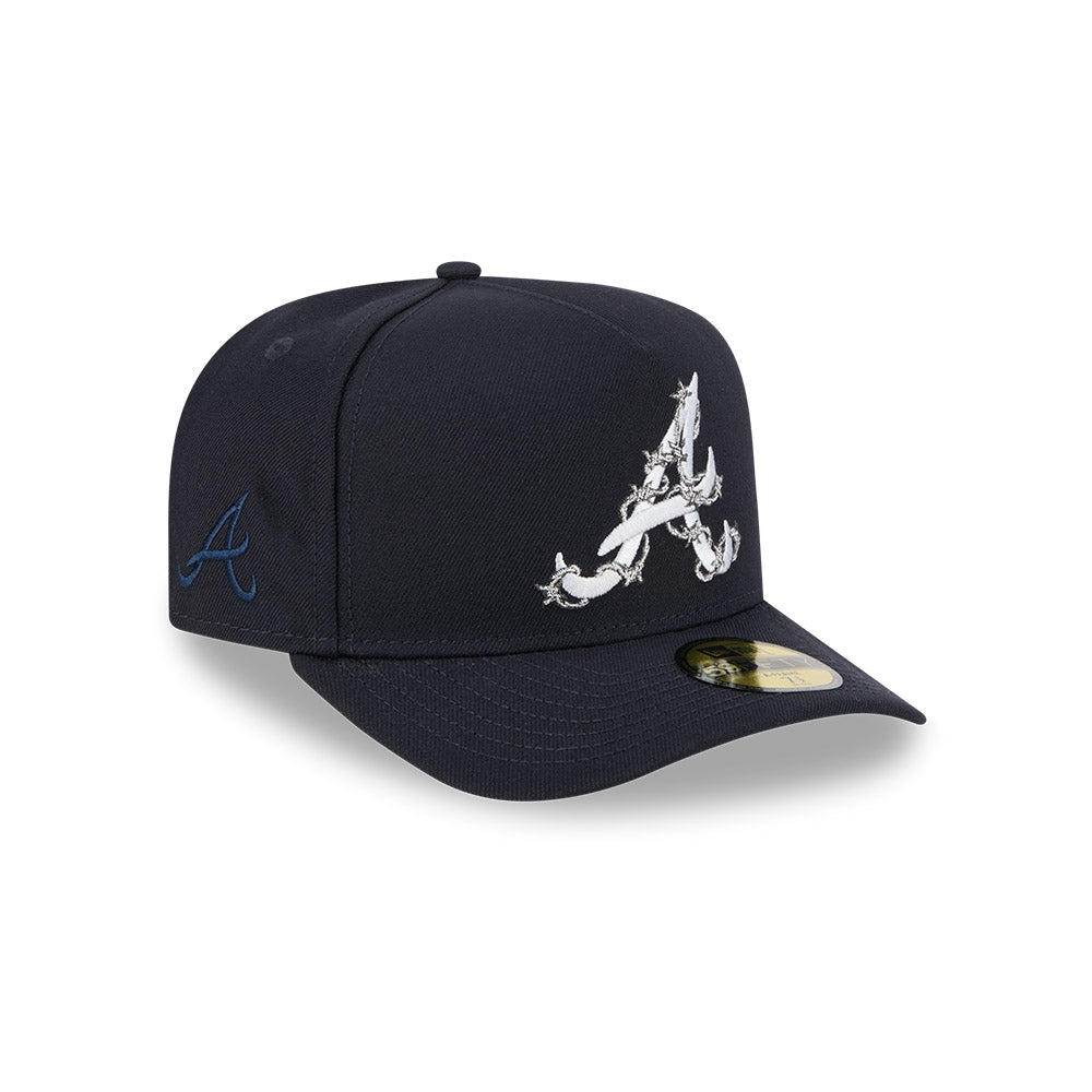 Atlanta Braves New Era FENCE Exclusive A-Frame 59Fifty Fitted Hat - Navy