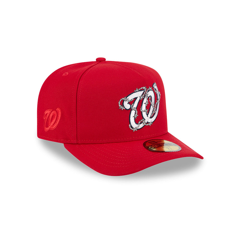 Washington Nationals New Era FENCE Exclusive A-Frame 59Fifty Fitted Hat - Red