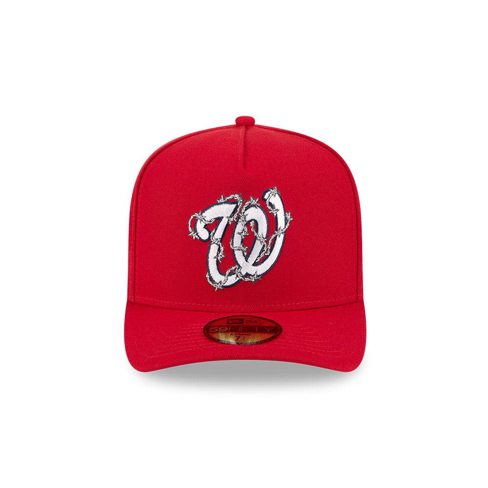 Washington Nationals New Era FENCE Exclusive A-Frame 59Fifty Fitted Hat - Red