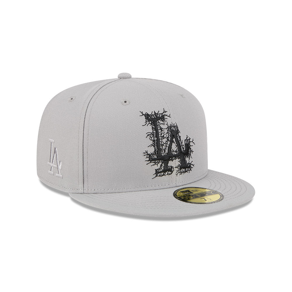 Los Angeles Dodgers New Era CRACKED Exclusive 59Fifty Fitted Hat - Gray