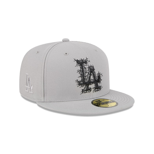 Los Angeles Dodgers New Era CRACKED Exclusive 59Fifty Fitted Hat - Gray