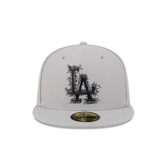 Los Angeles Dodgers New Era CRACKED Exclusive 59Fifty Fitted Hat - Gray