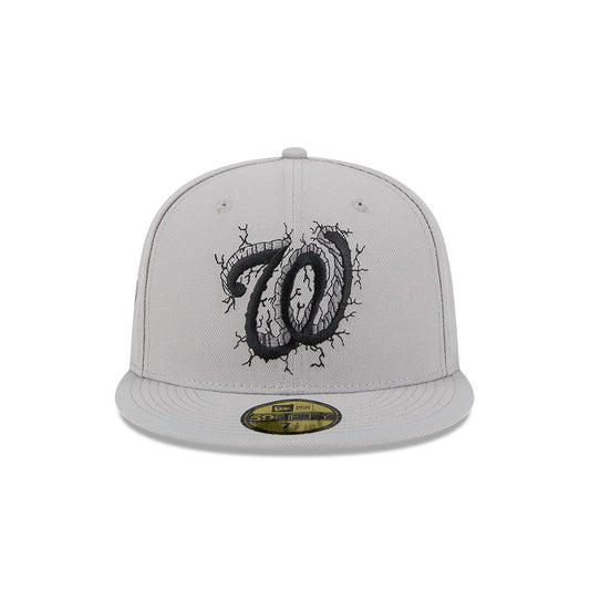 Washington Nationals New Era CRACKED Exclusive 59Fifty Fitted Hat - Gray