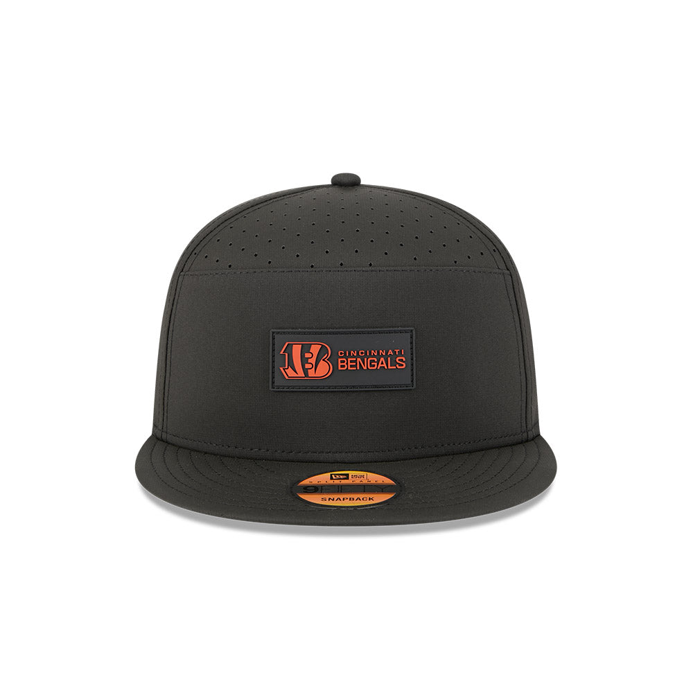 Cincinnati Bengals New Era 2025 Sideline Split Panel 9FIFTY Snapback Hat - Black