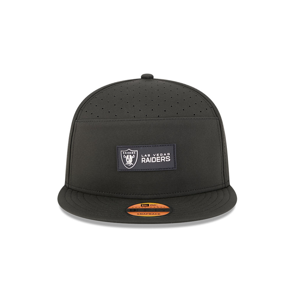 Las Vegas Raiders New Era 2025 Sideline Split Panel 9FIFTY Snapback Hat - Black