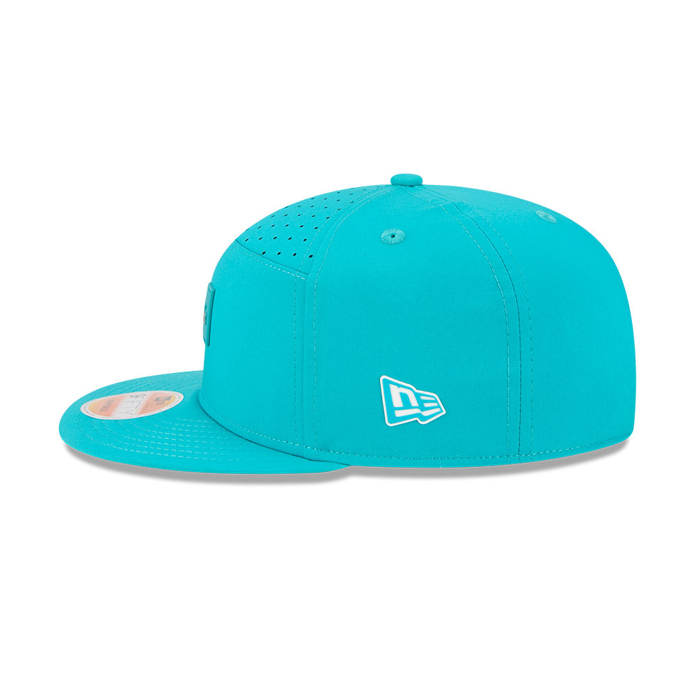 Miami Dolphins New Era 2025 Sideline Split Panel 9FIFTY Snapback Hat - Aqua