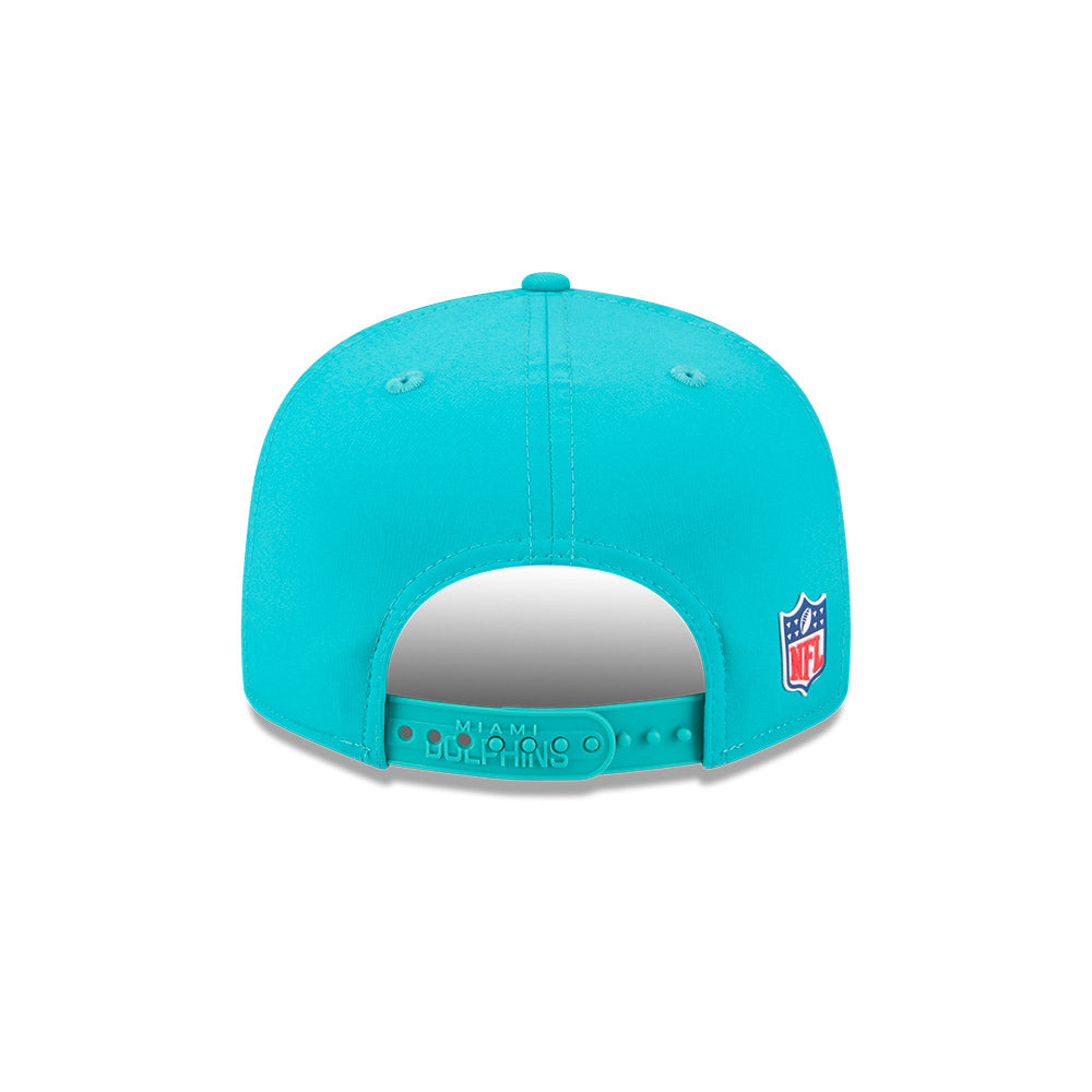 Miami Dolphins New Era 2025 Sideline Split Panel 9FIFTY Snapback Hat - Aqua