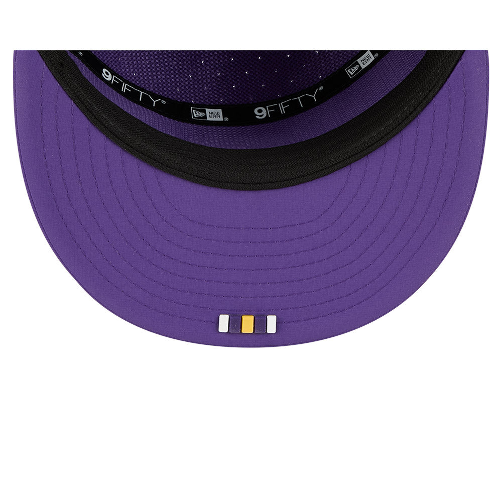 Minnesota Vikings New Era 2025 Sideline Split Panel 9FIFTY Snapback Hat - Purple