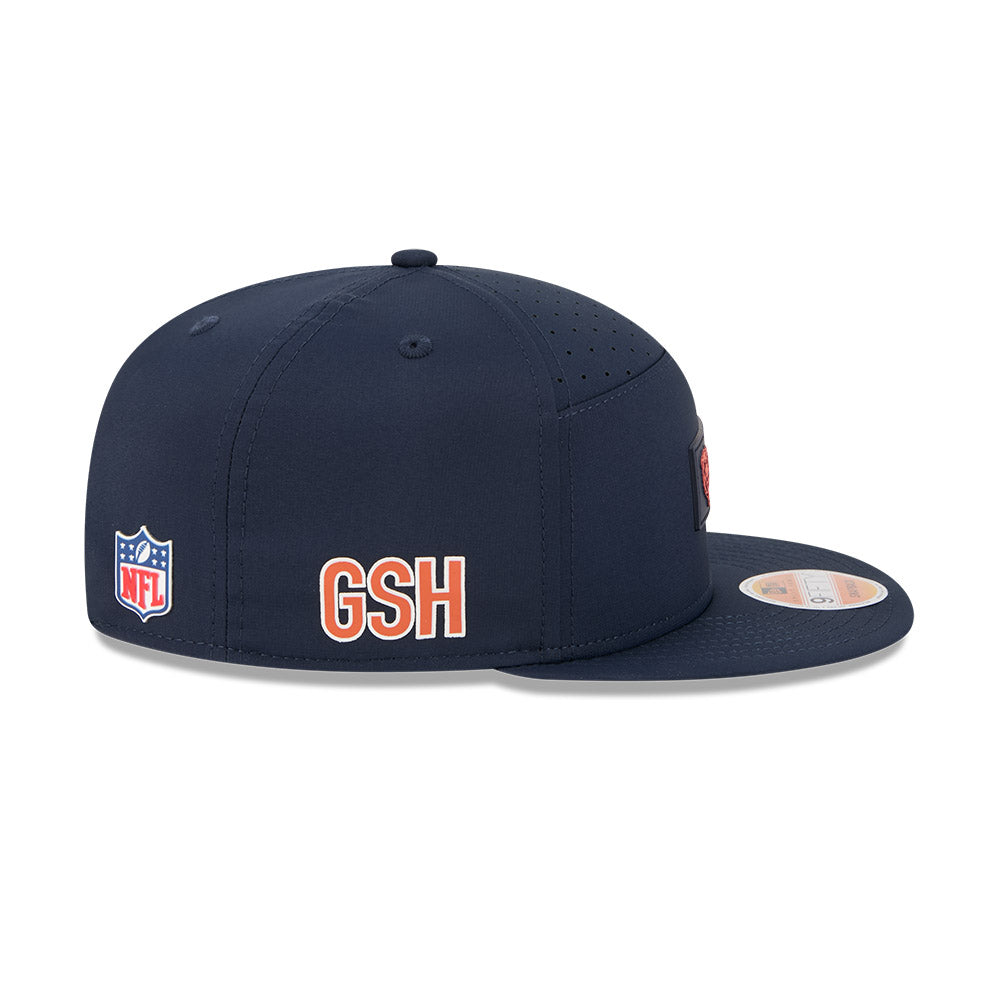 Chicago Bears New Era 2025 Sideline Split Panel 9FIFTY Snapback Hat - Navy