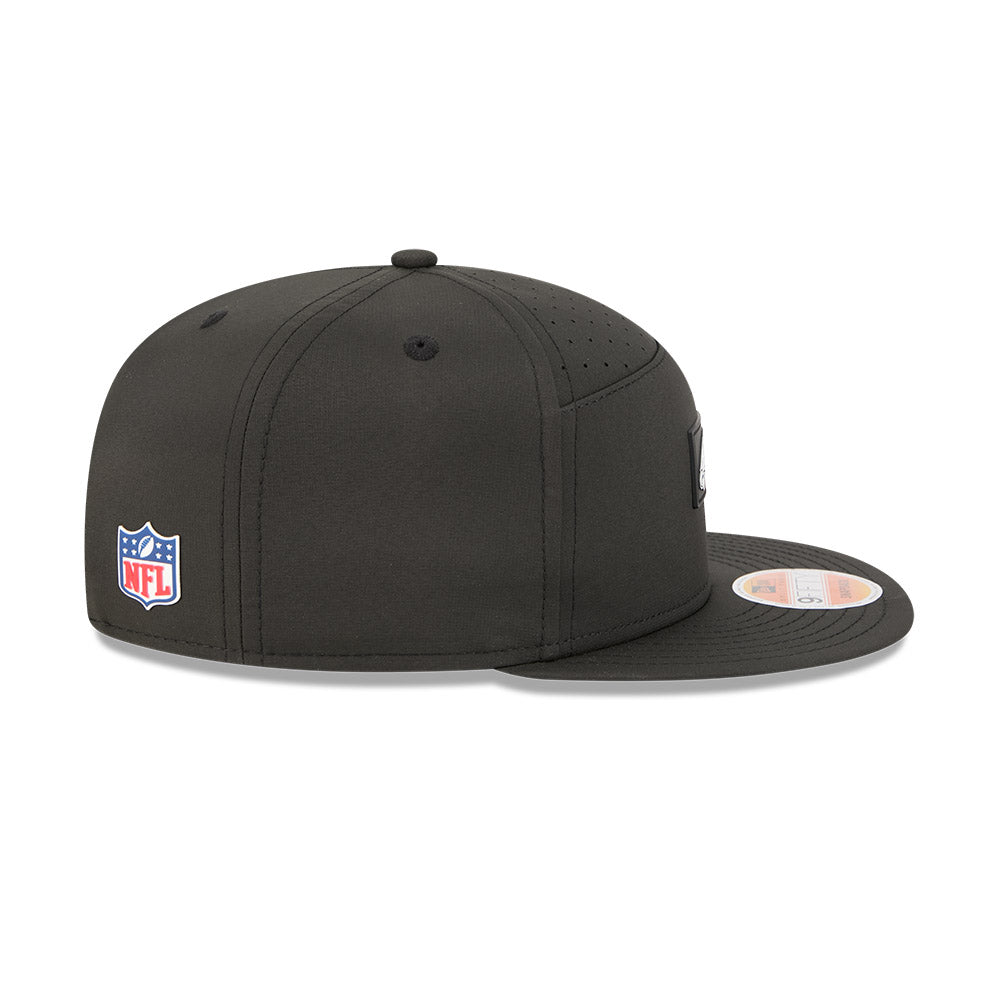 Philadelphia Eagles New Era 2025 Sideline Split Panel 9FIFTY Snapback Hat - Black