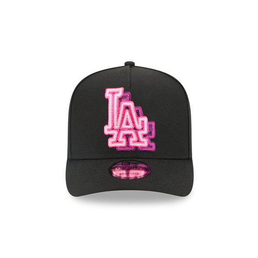 Los Angeles Dodgers New Era NEON A-Frame 9Fifty Snapback MLB Hat - Black/Pink