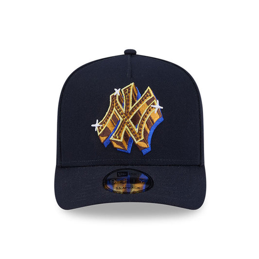 New York Yankees New Era EMBLEM A-Frame 9Fifty Snapback MLB Hat - Navy