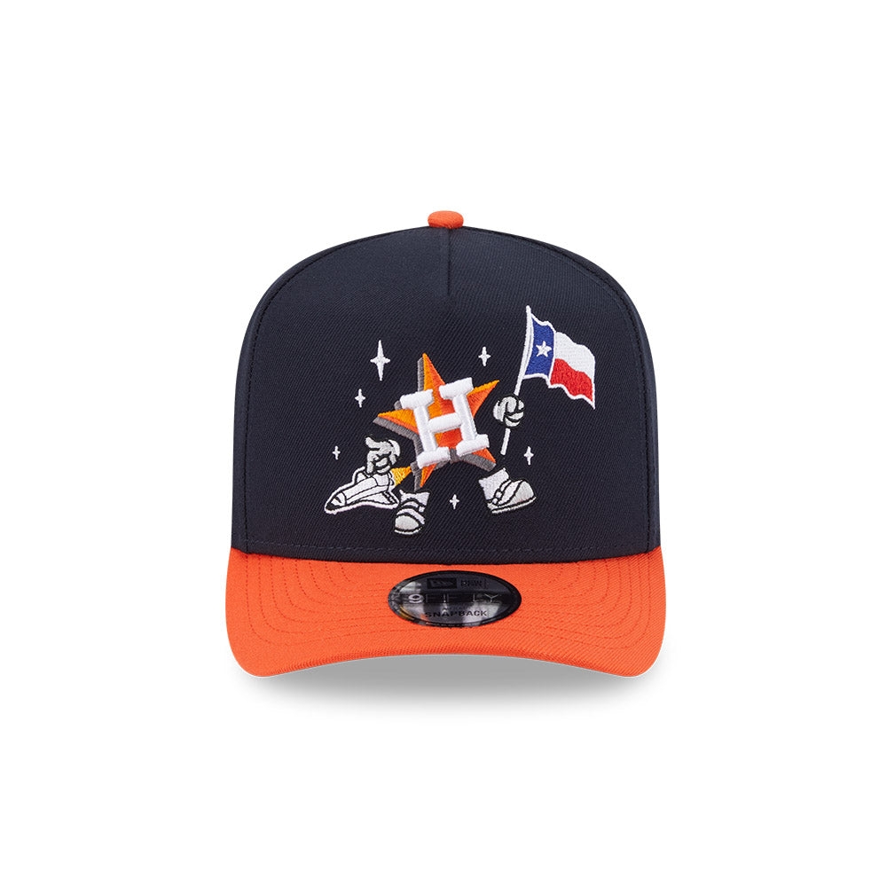 Houston Astros New Era CARTOON SERIES A-Frame 9Fifty Snapback MLB Hat - Navy/Orange