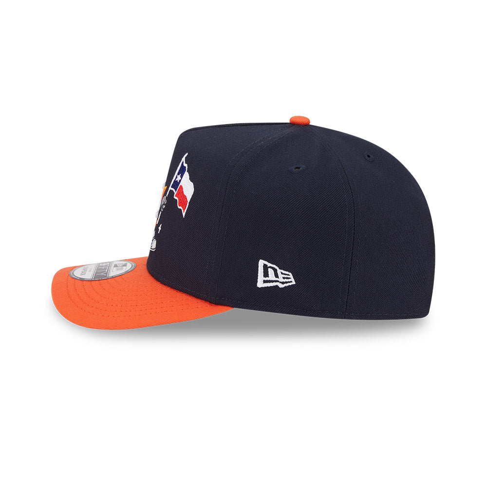 Houston Astros New Era CARTOON SERIES A-Frame 9Fifty Snapback MLB Hat - Navy/Orange
