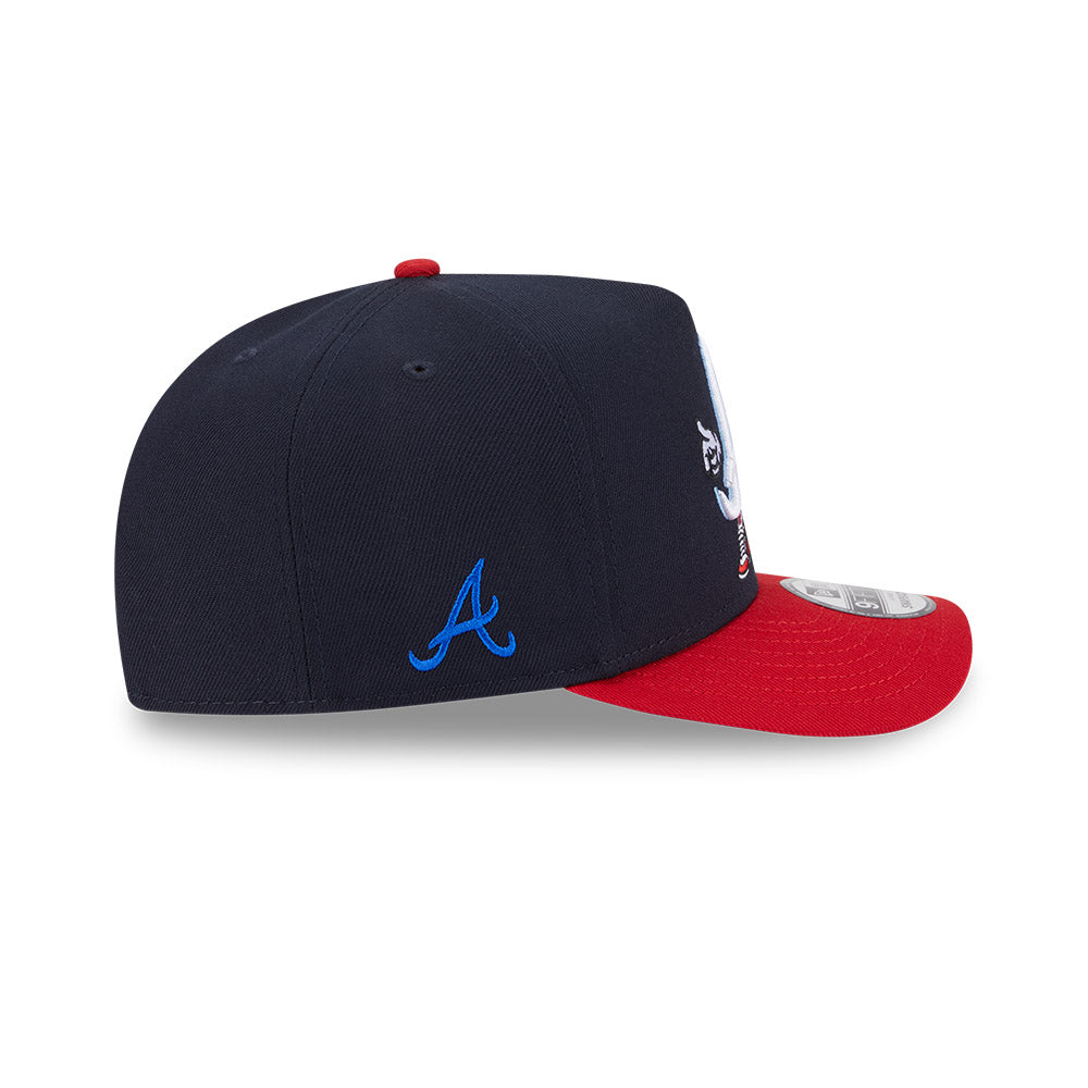 Atlanta Braves New Era CARTOON SERIES A-Frame 9Fifty Snapback MLB Hat - Navy/Red