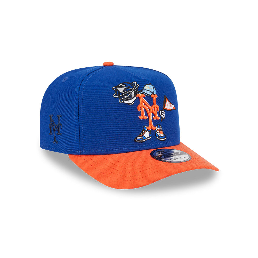 New York Mets New Era CARTOON SERIES A-Frame 9Fifty Snapback MLB Hat -Royal/Orange