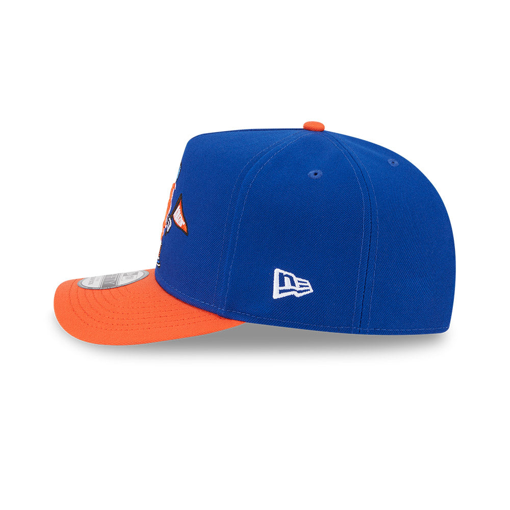 New York Mets New Era CARTOON SERIES A-Frame 9Fifty Snapback MLB Hat -Royal/Orange