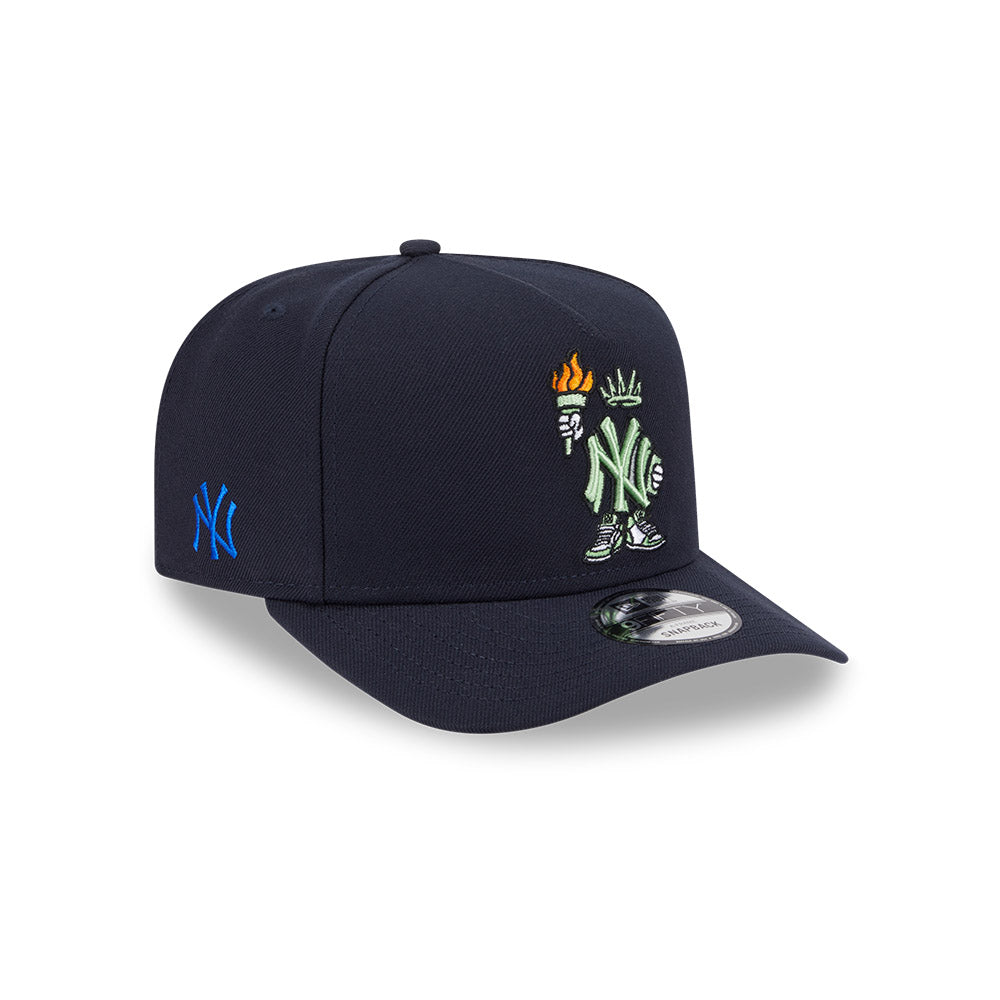 New York Yankees New Era CARTOON SERIES A-Frame 9Fifty Snapback MLB Hat - Navy