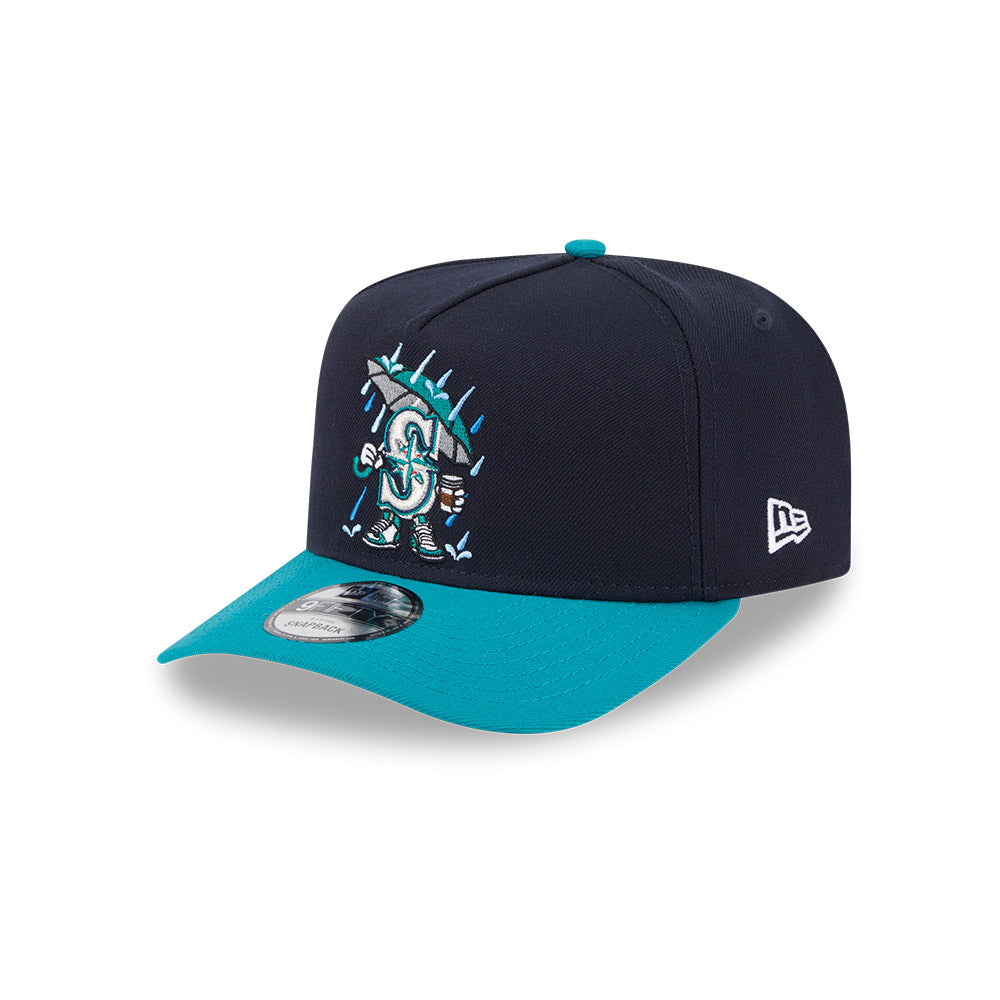 Seattle Mariners New Era CARTOON SERIES A-Frame 9Fifty Snapback MLB Hat - Navy/Teal
