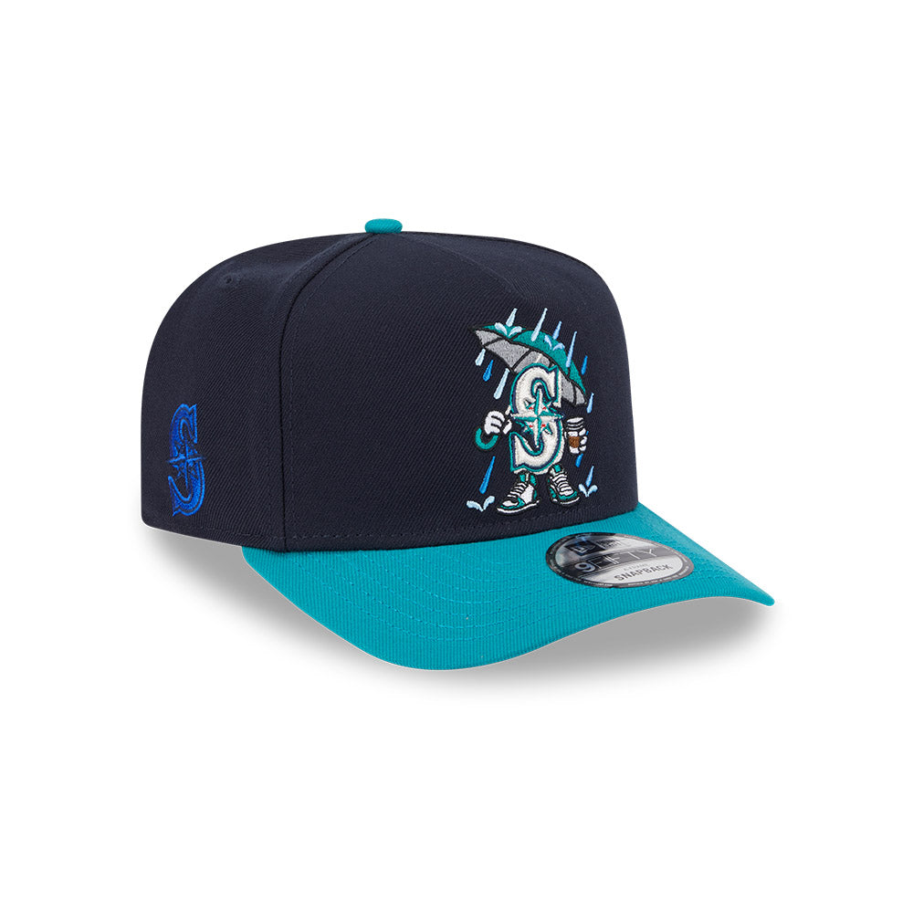 Seattle Mariners New Era CARTOON SERIES A-Frame 9Fifty Snapback MLB Hat - Navy/Teal