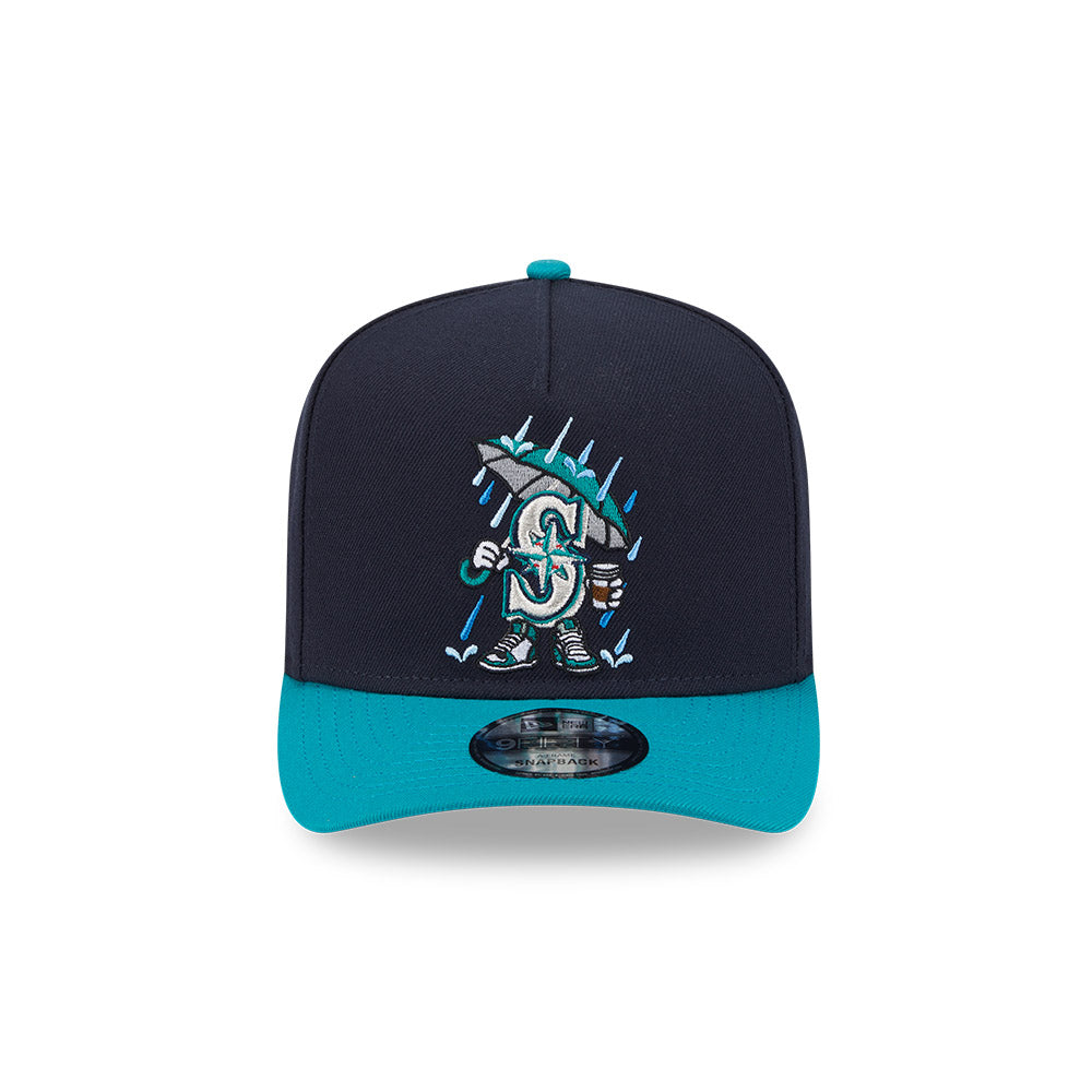 Seattle Mariners New Era CARTOON SERIES A-Frame 9Fifty Snapback MLB Hat - Navy/Teal