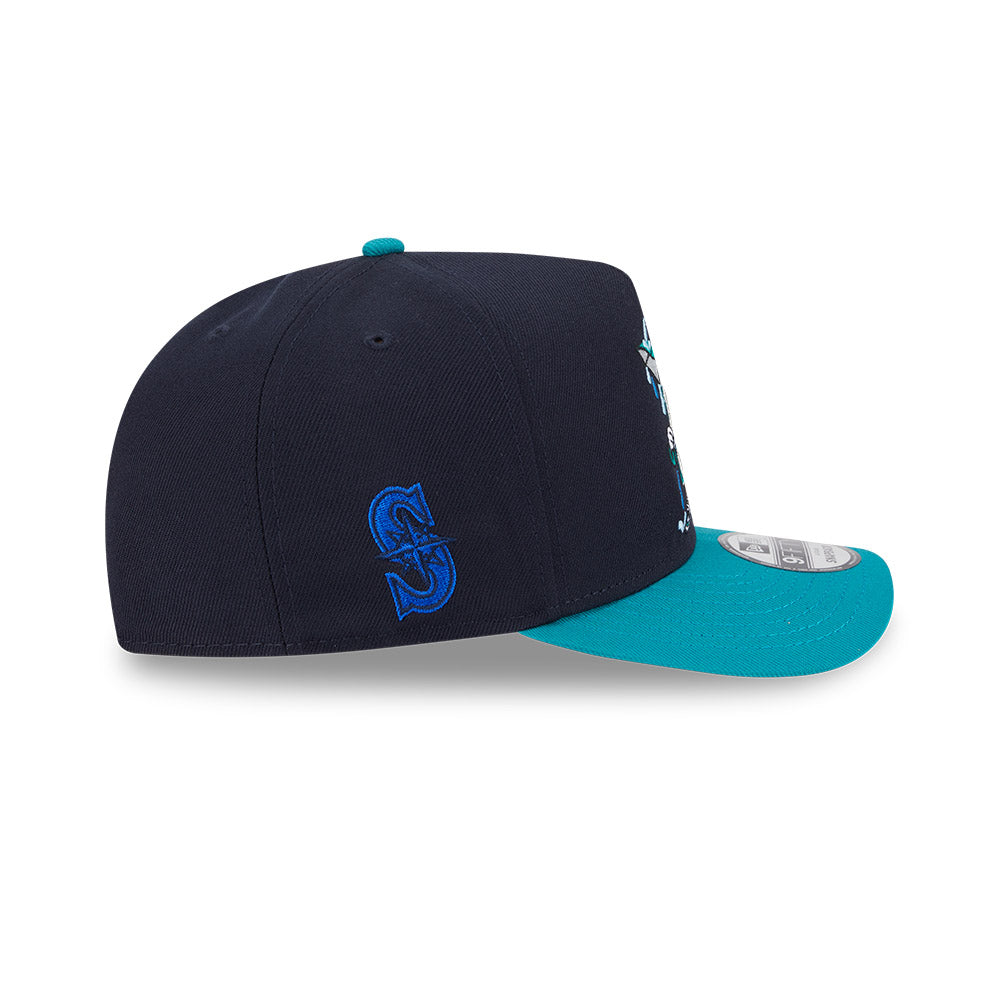 Seattle Mariners New Era CARTOON SERIES A-Frame 9Fifty Snapback MLB Hat - Navy/Teal