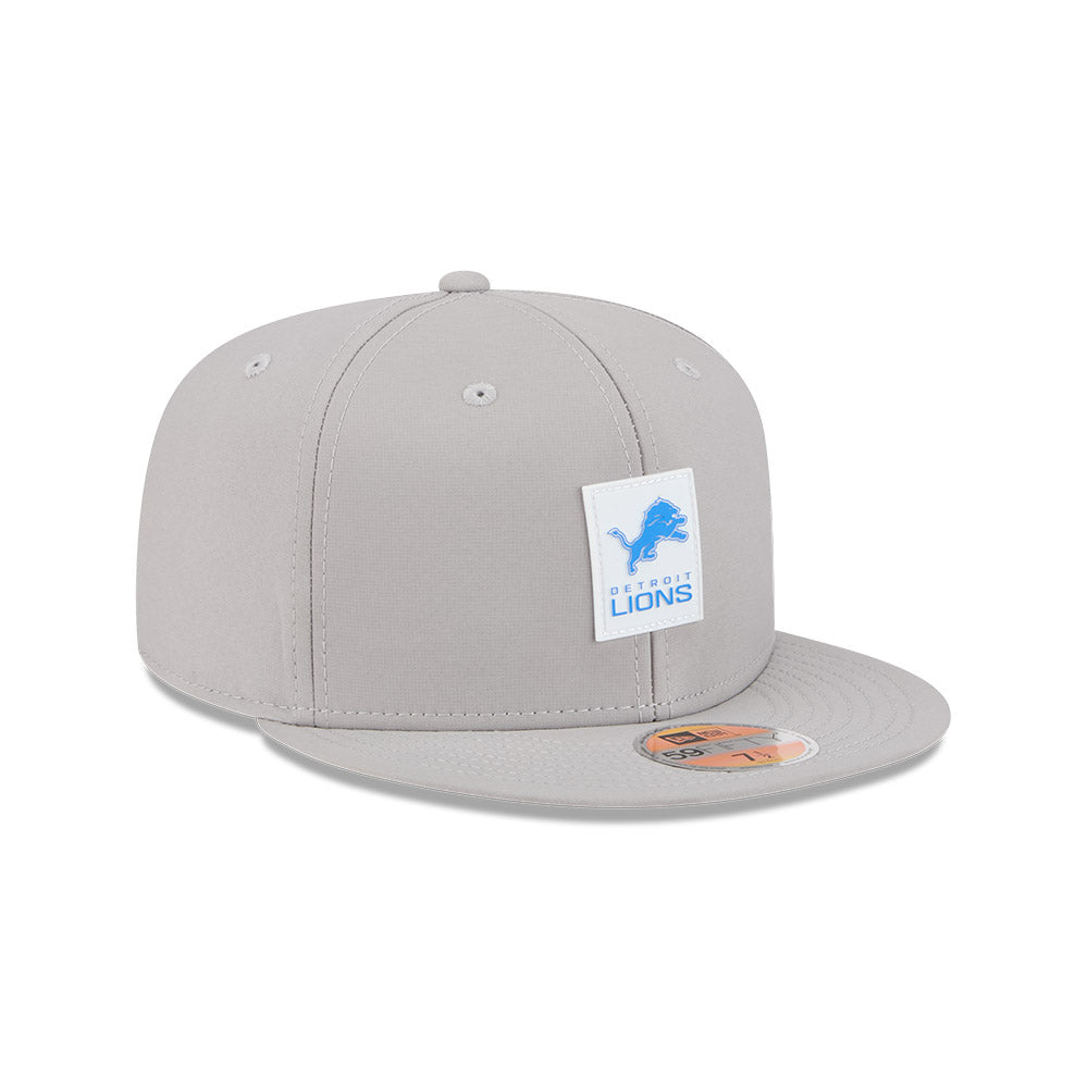 Detroit Lions New Era 2025 Official NFL Sideline 59FIFTY Fitted Hat - Gray
